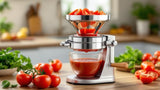Tomatenpresse aus Edelstahl für die einfache Verarbeitung von Tomaten zu Soßen und Püree