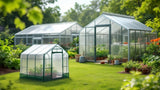 Gewächshaus aus robustem Glas für Garten, wetterfestes Treibhaus zur Pflanzenzucht