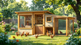 Hühnerstall aus Holz für den Garten mit Auslauf