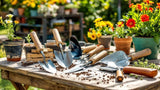 Blumenkelle aus robustem Metall mit ergonomischem Griff für Gartenarbeiten