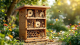 Insektenhotel aus Holz für Garten und Balkon zur Förderung von Nützlingen