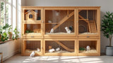 Hamsterstall aus Holz für Kleintiere, artgerechtes Gehege für Hamster