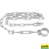 Abhängung für Tore, mit 8 m Kette, Vollschelle, Spannschloss, Schäkel, vz