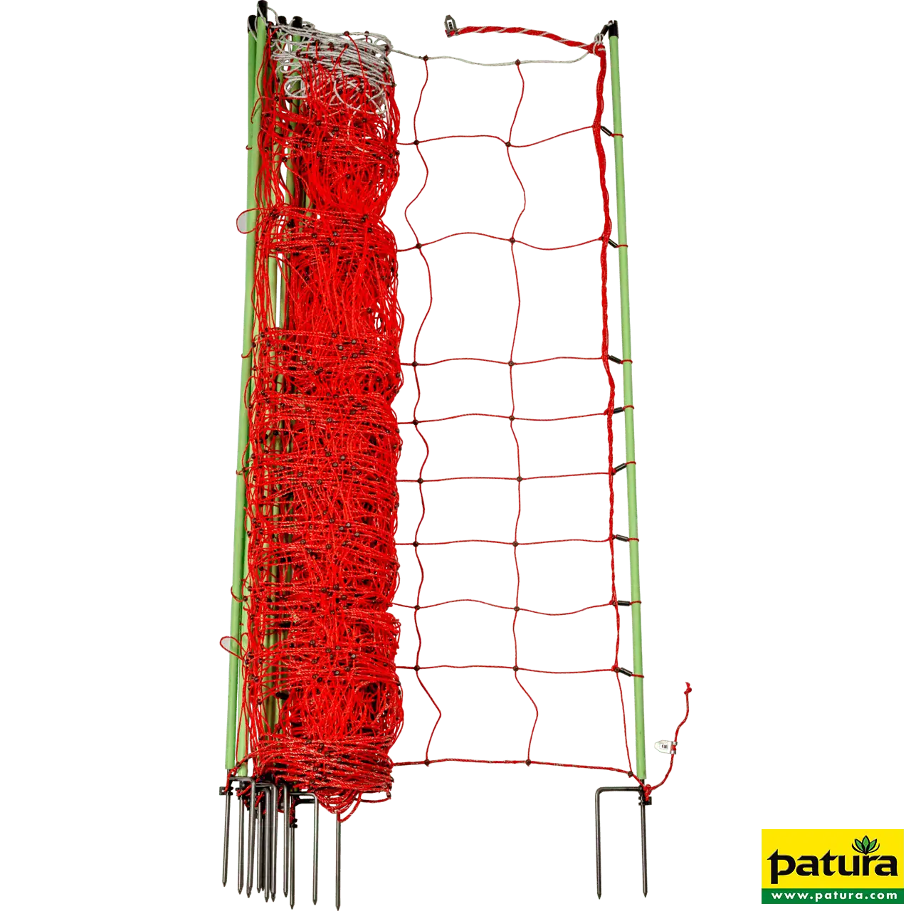 Tornado XL-Elektrozaunnetz mit Erdleiter 120 cm hoch, mit Doppelspitze, 30,6 m