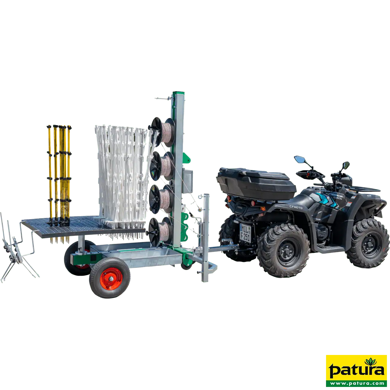 Tornado Master 5.0 ATV Weidezaunmaschine für bis zu 5-reihige Zäune mit Fahrwerk