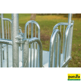 Compact-Viereckraufe 12 Fressplätze mit Sicherheits-Palisadenfressgittern