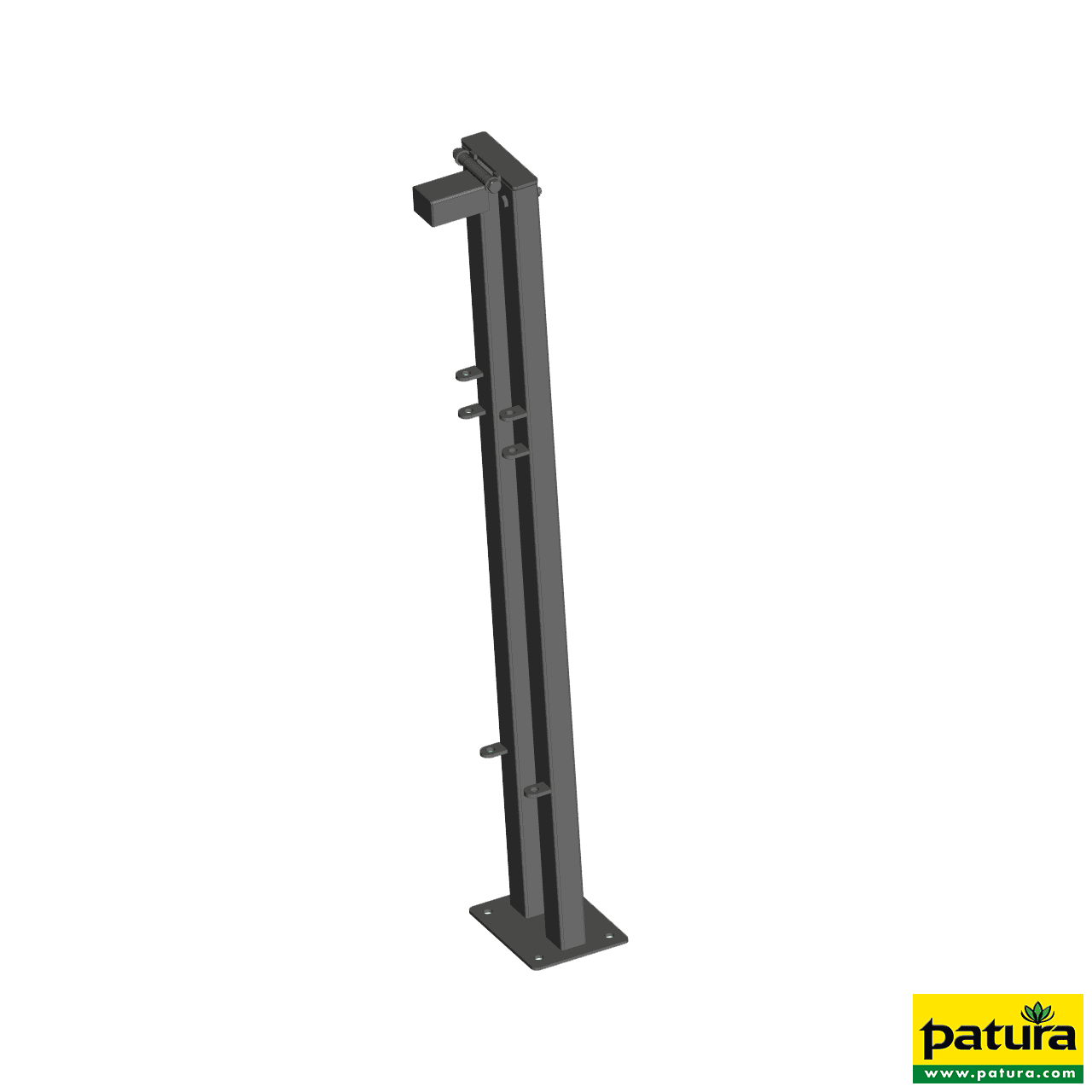 Pfosten mit Bodenplatte (vorne) flexible Verriegelung