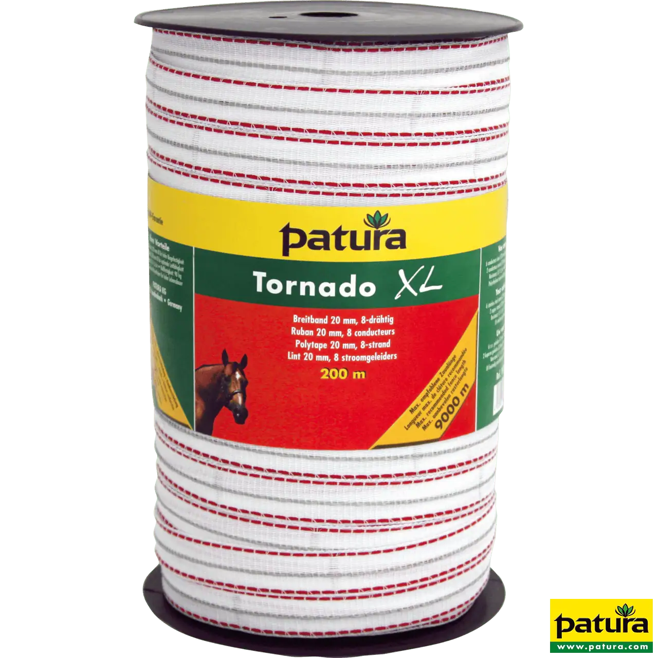 Tornado XL Breitband 20 mm, 200 m Rolle 6 Niro 0,20 mm, 2 Cu 0,30 mm, weiss-rot