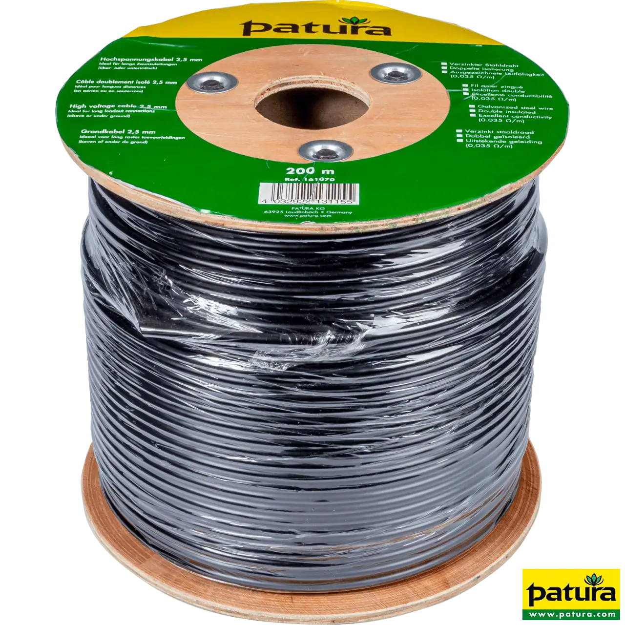 Hochspannungs-Elektrozaunkabel 2,5 mm, 200 m Rolle