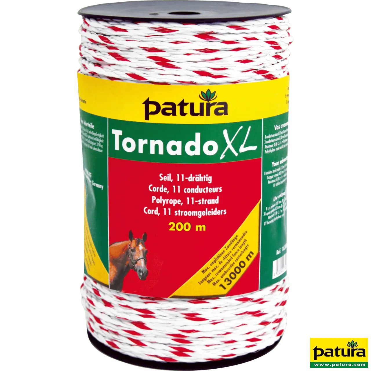 Tornado XL Seil, 200 m Rolle 8 Niro 0,20 mm, 3 Cu 0,30 mm, weiss-rot