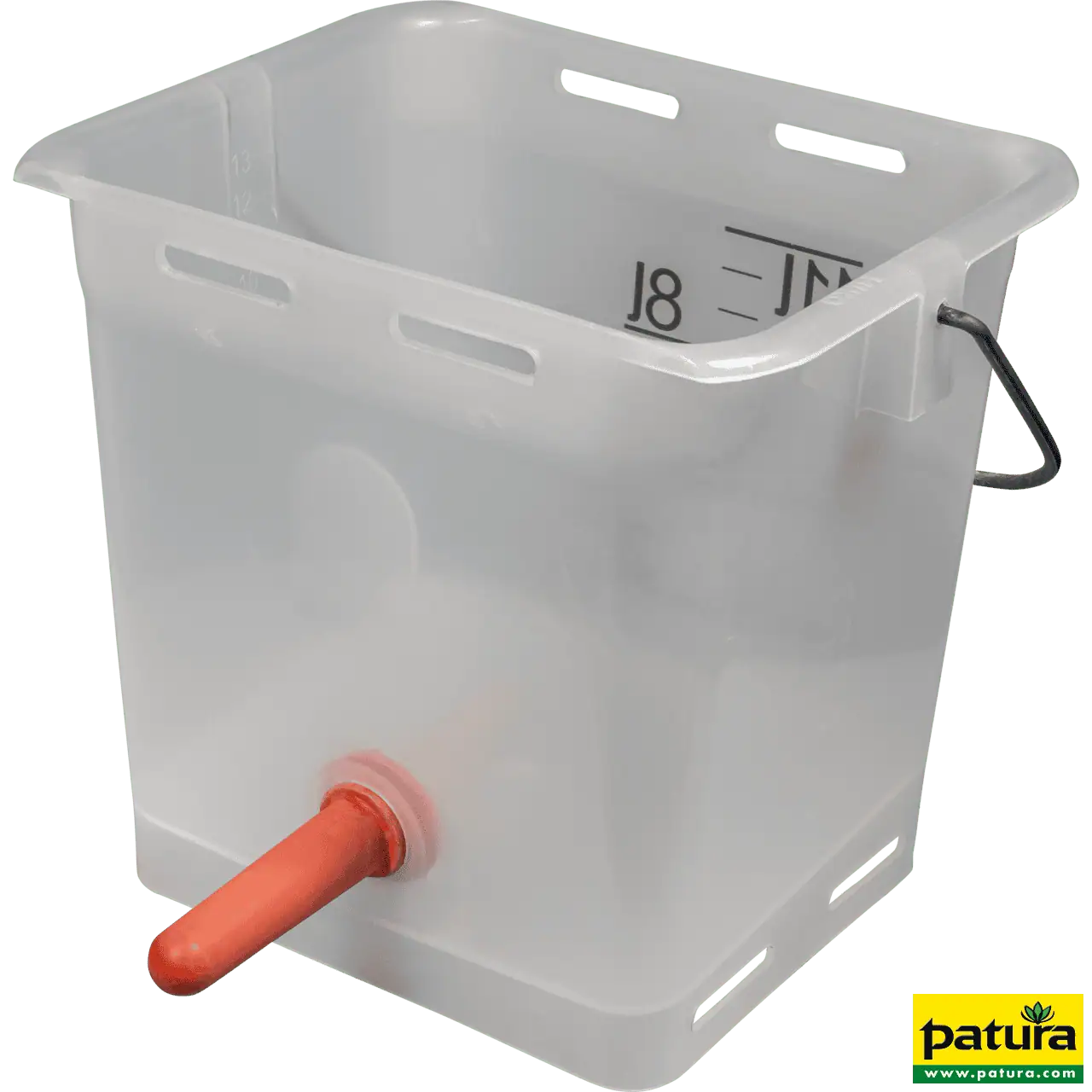 Nuckel-Tränkeeimer 13 l transparent kpl. mit Sauger, mittel und