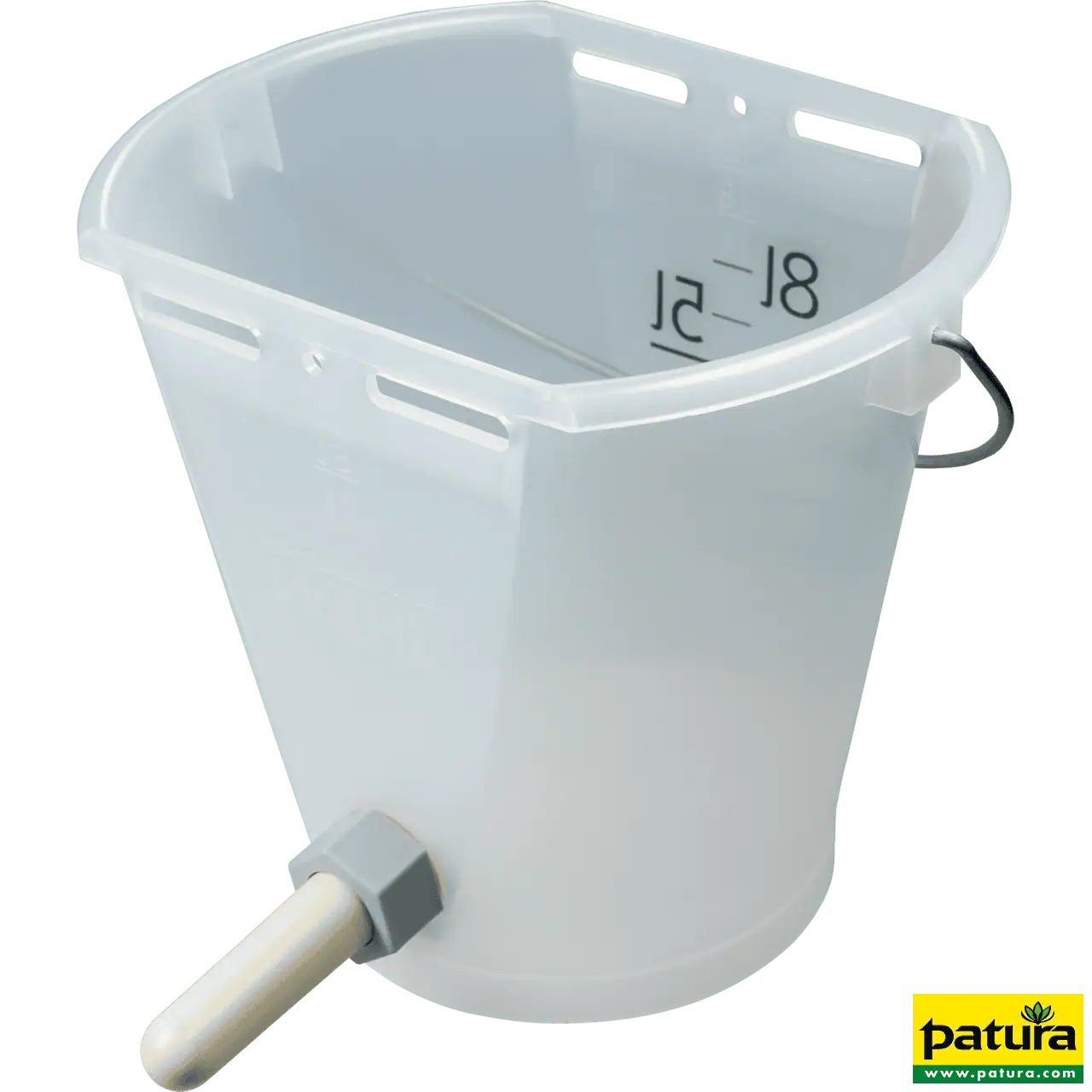 Nuckel-Tränkeeimer 9l transparent kpl. mit Sauger und 1-Click-Ventil