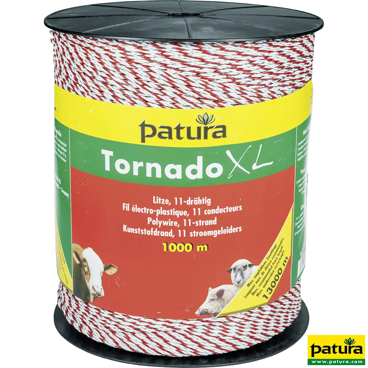 Tornado XL Litze, 1000 m Rolle 8 Niro 0,20 mm, 3 Cu 0,30 mm, weiss-rot