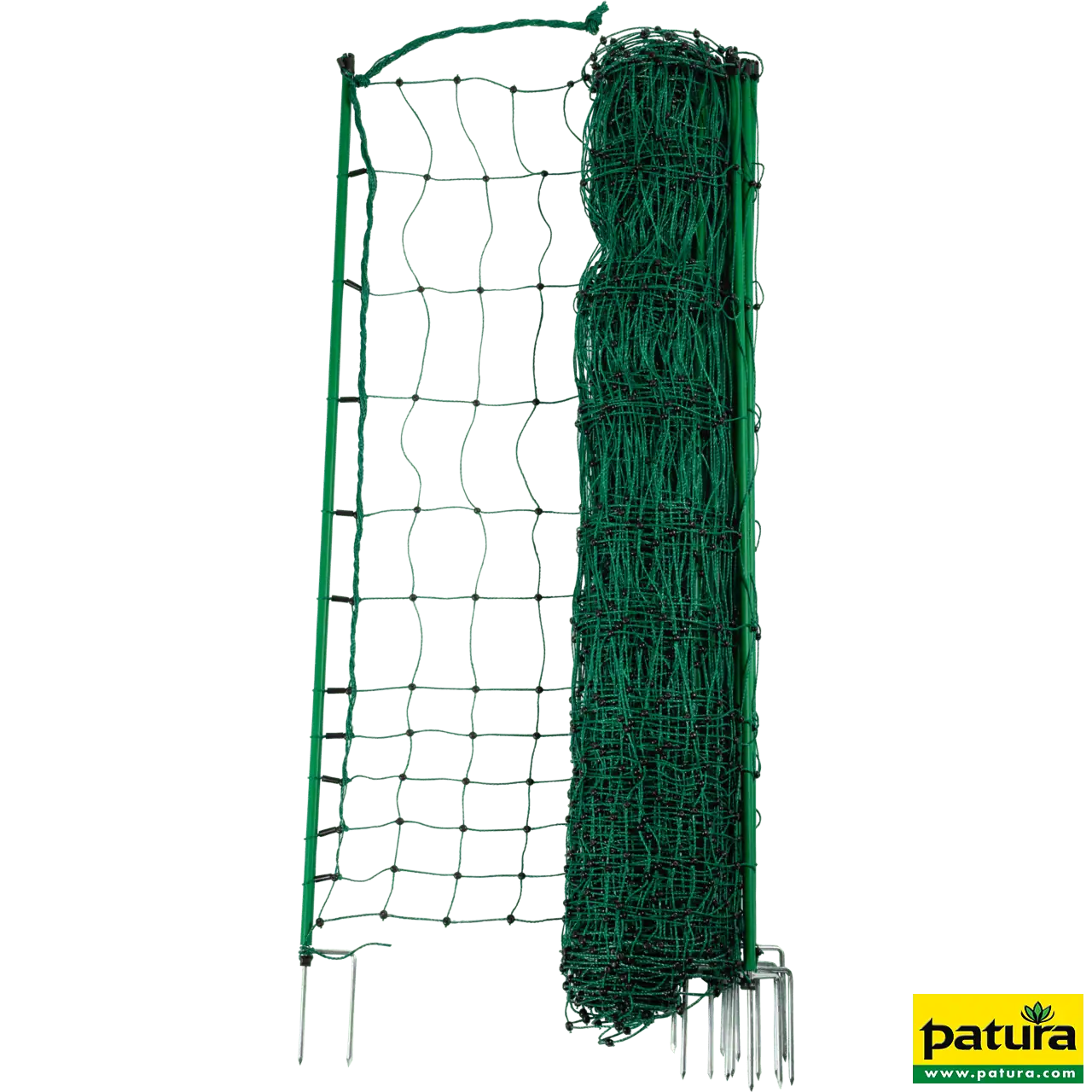 Geflügelnetz, nicht stromführend, grün 112 cm hoch, mit Doppelspitze, 25 m