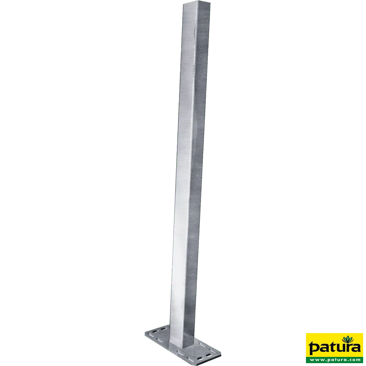 Pfosten Quadrat 90 mm, L= 1,65 m mit Bodenplatte für Spaltenboden