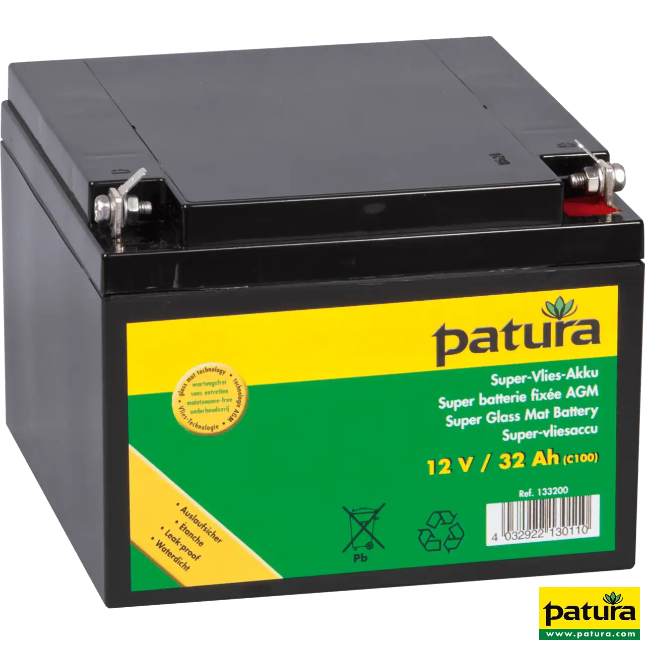 Super-Vlies-Akku 12 V / 32 Ah C100 wartungsfreie Vliesbatterie
