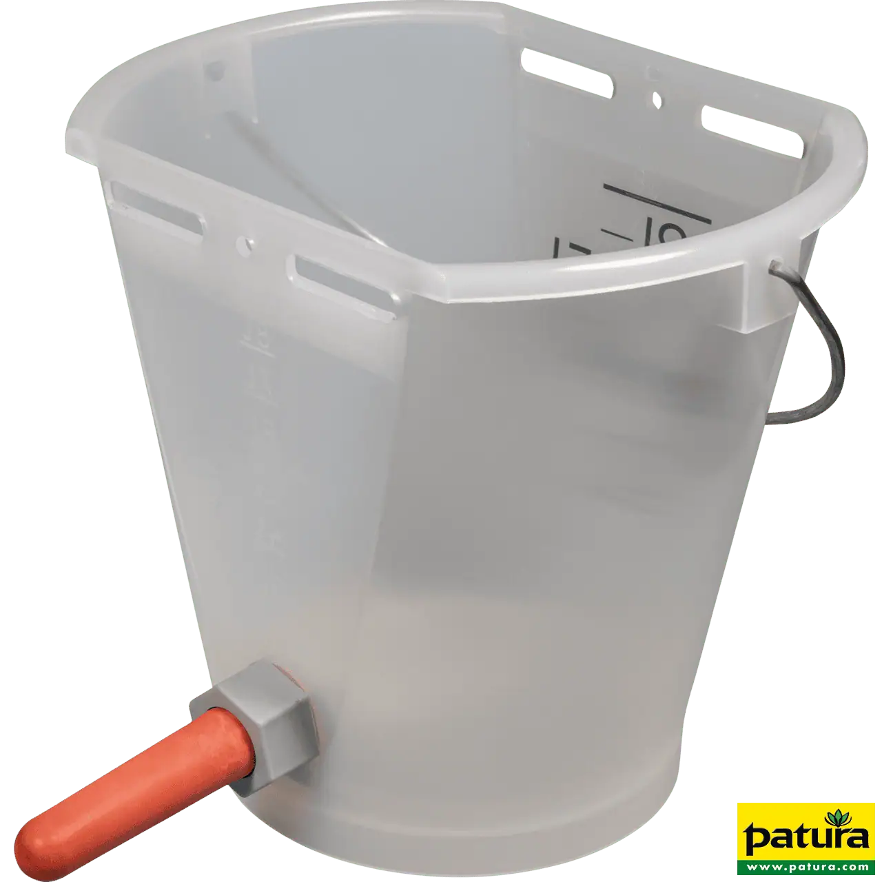 Nuckel-Tränkeeimer 9 l, transparent kpl. mit Sauger mittel und Kugelventil