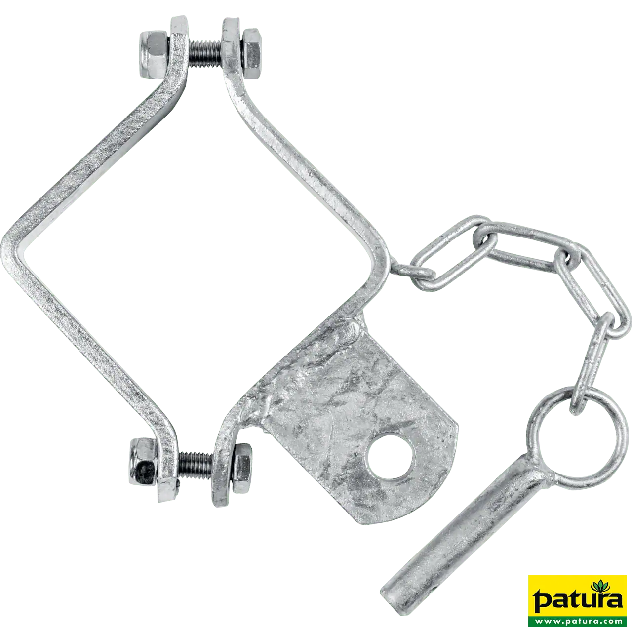 Schelle Quadrat 90 mm, 1 Halter, vz