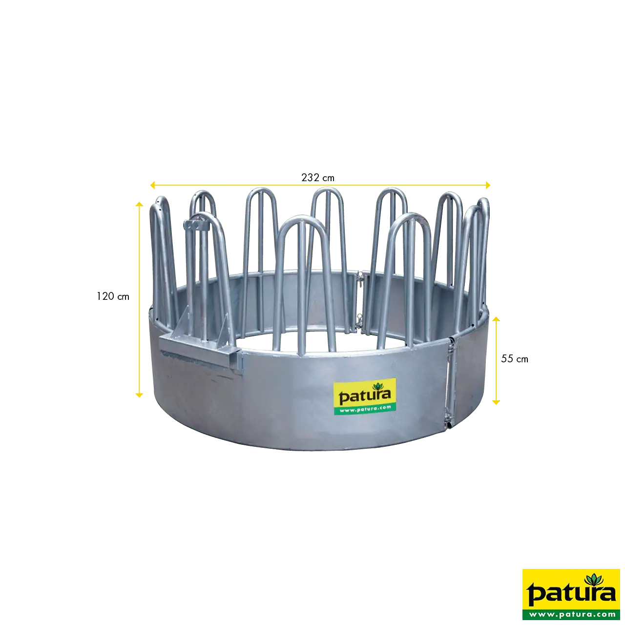 Rundraufe, 3-teilig, d= 2,10 m, 12 Fressplätze, vz