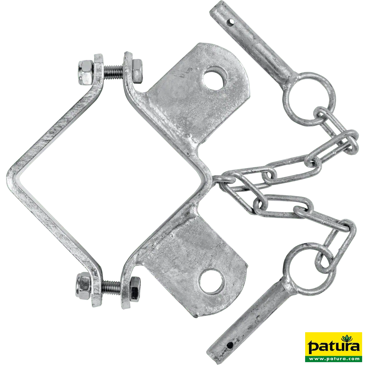 Schelle Quadrat 90 mm, 2 Halter, winklig, vz