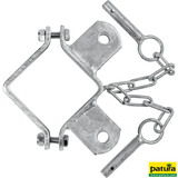 Schelle Quadrat 90 mm, 2 Halter, winklig, vz