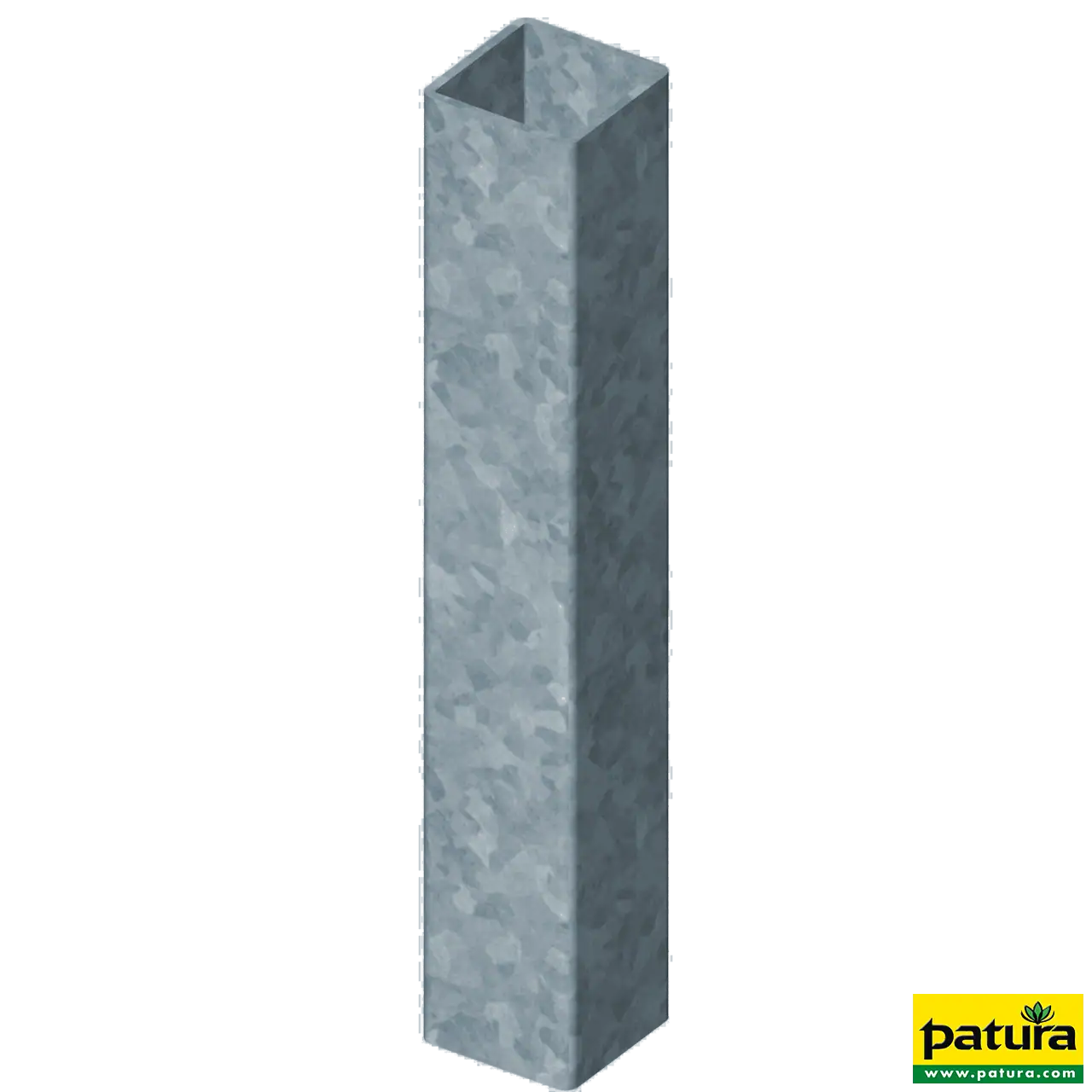 Einbauhülse für Quadratpfosten 40 mm Länge: 30 cm, Außenmaß 50 x 50 mm
