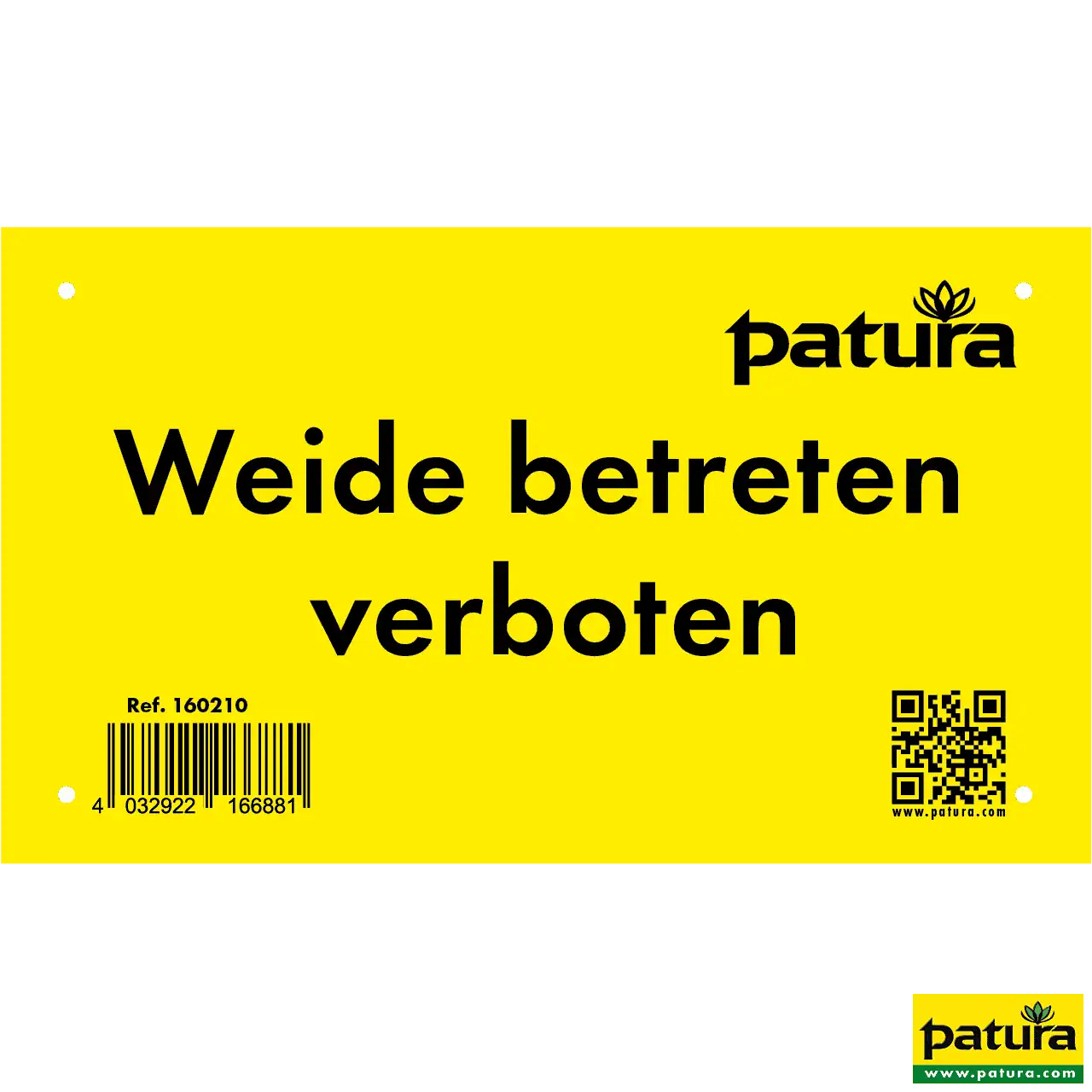 Warnschild "Weide betreten verboten" Kunststoff