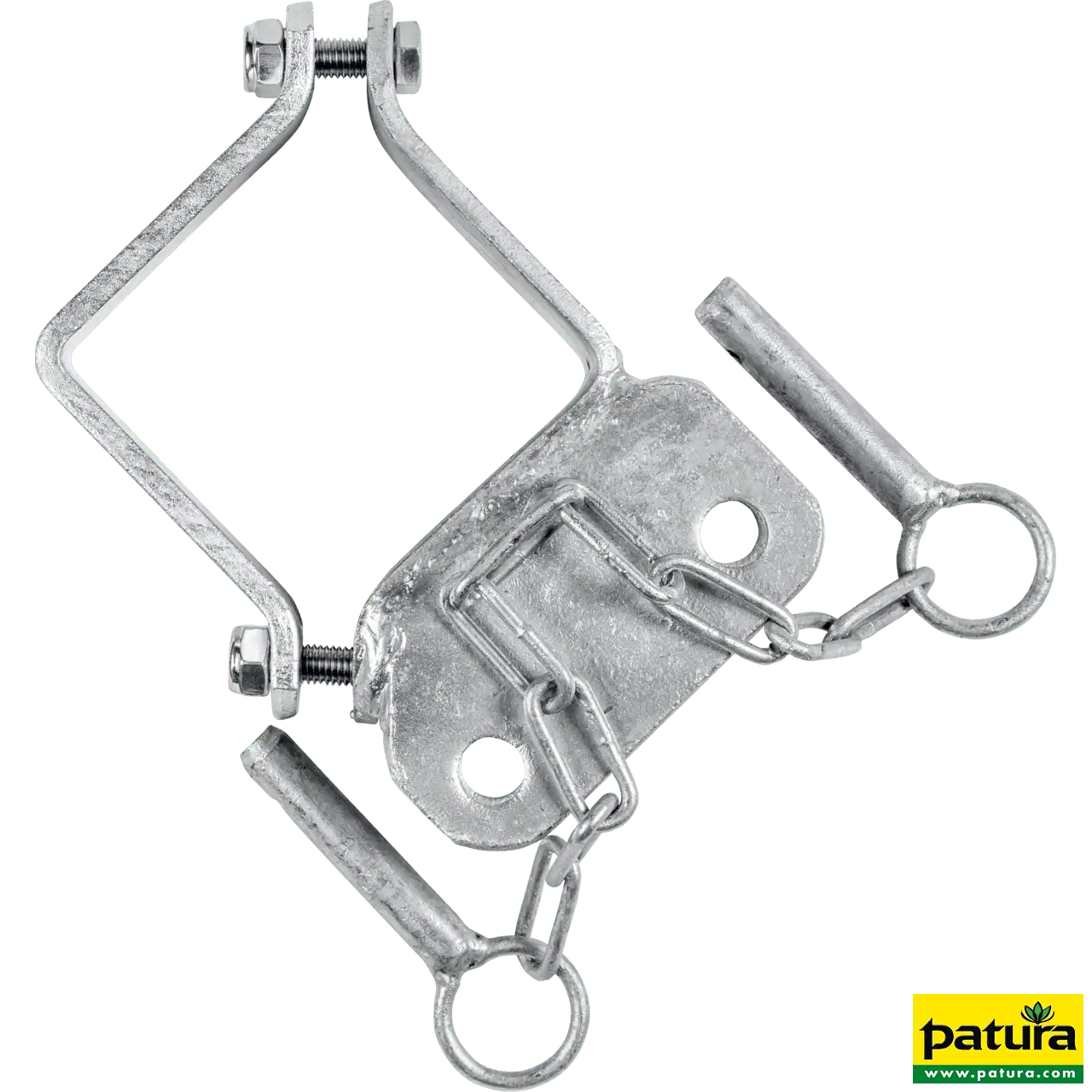 Schelle Quadrat 90 mm, 2 Halter, parallel, vz