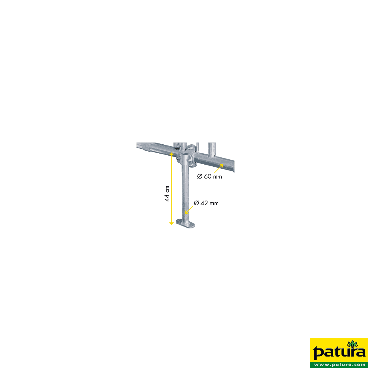 Mittelstütze 460 mm mit Bodenplatte und Querschelle