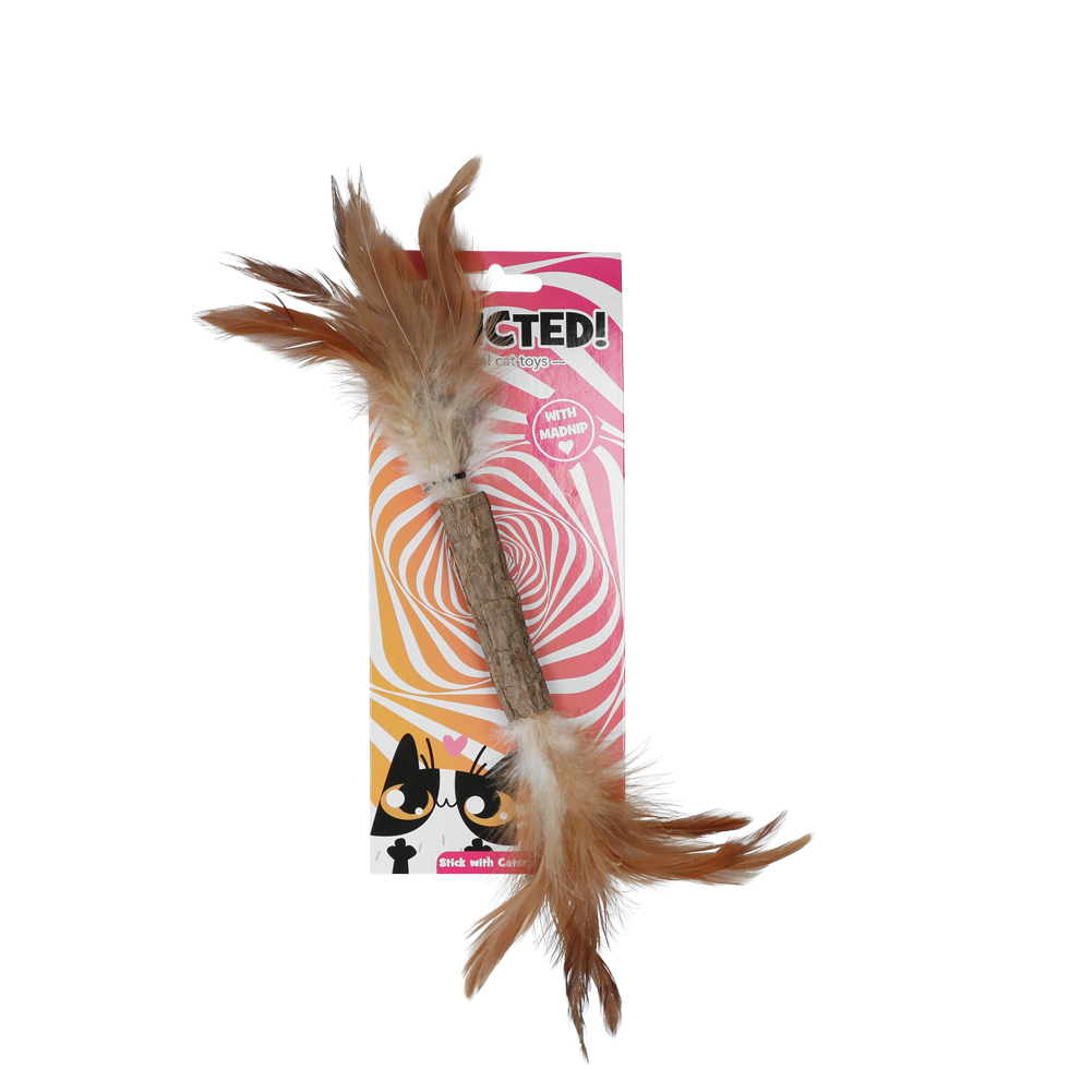 Addicted! Katzenspielzeug, Stick, Raupe, Federn, MADNIP