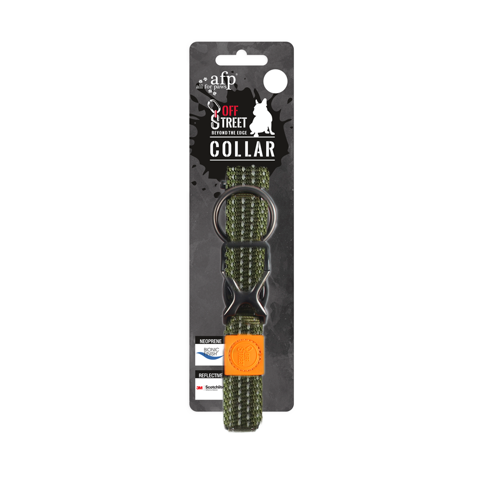 AFP Off Street Hundehalsband, Olivgrün, S, 29–45 cm