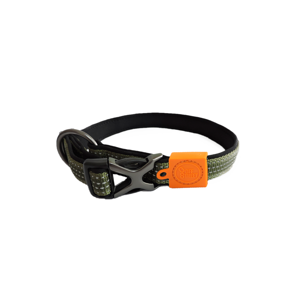 AFP Off Street Hundehalsband, olivgrün, L, 40–65 cm, 2,5 cm