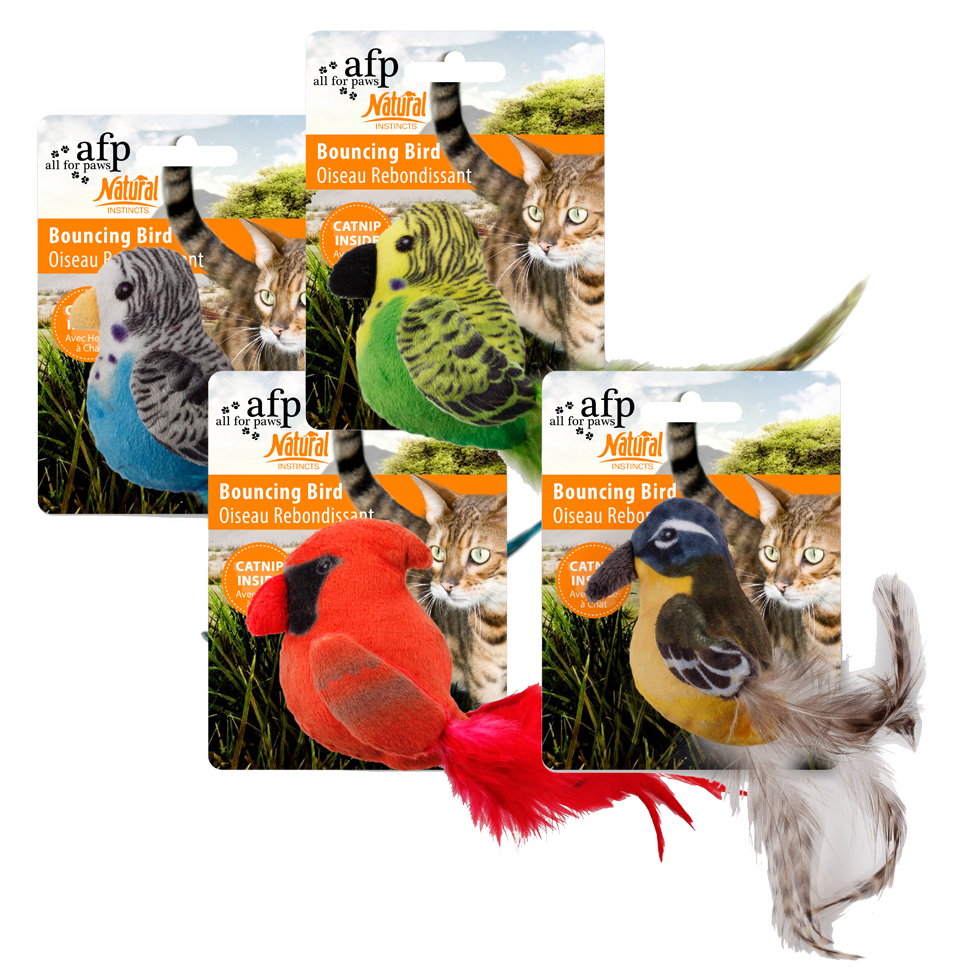 AFP Katzenspielzeug, Natural Instincts, Bouncing Bird, Federn, Catnip, 20 cm