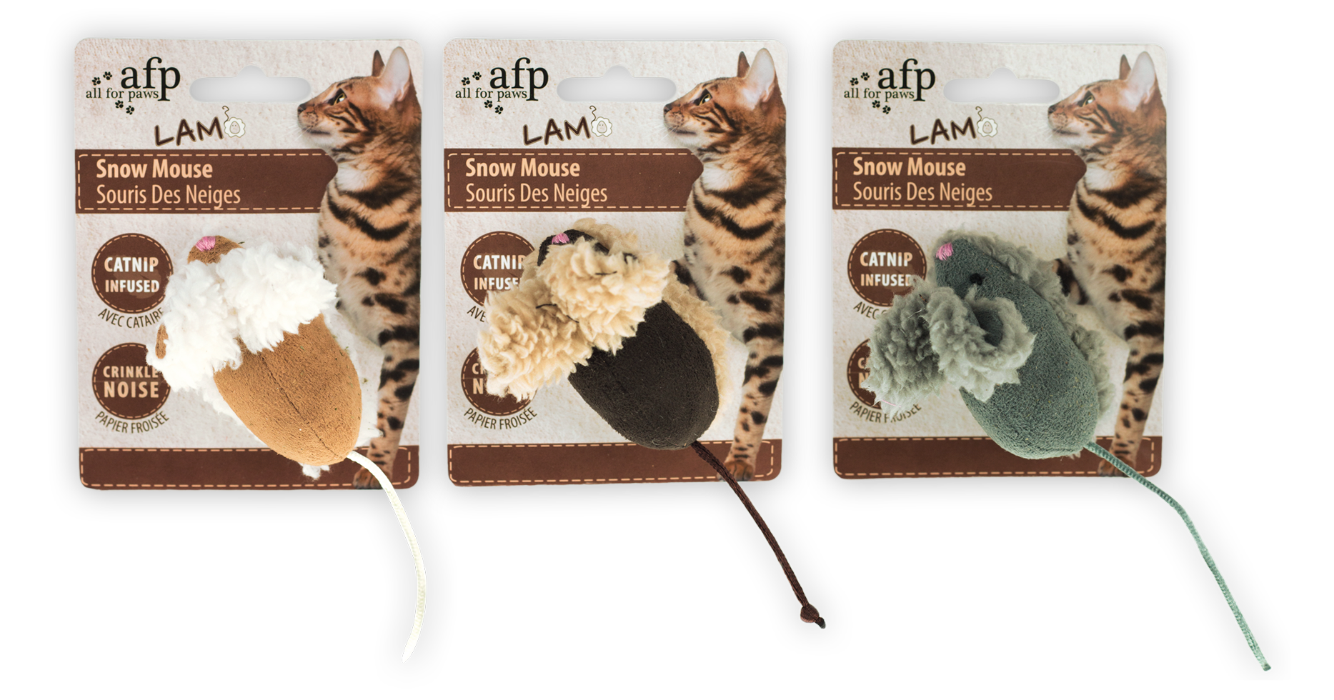 AFP Katzenspielzeug Maus, Lambswool, Catnip, 7 x 7 x 3 cm