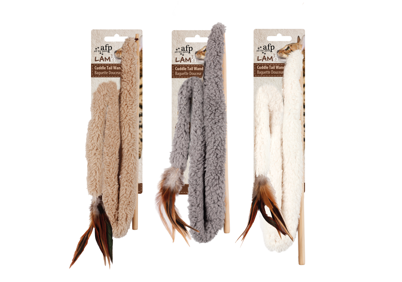 AFP Katzenspielzeug, Lambswool, Cuddle Tail, mit Catnip, Feder