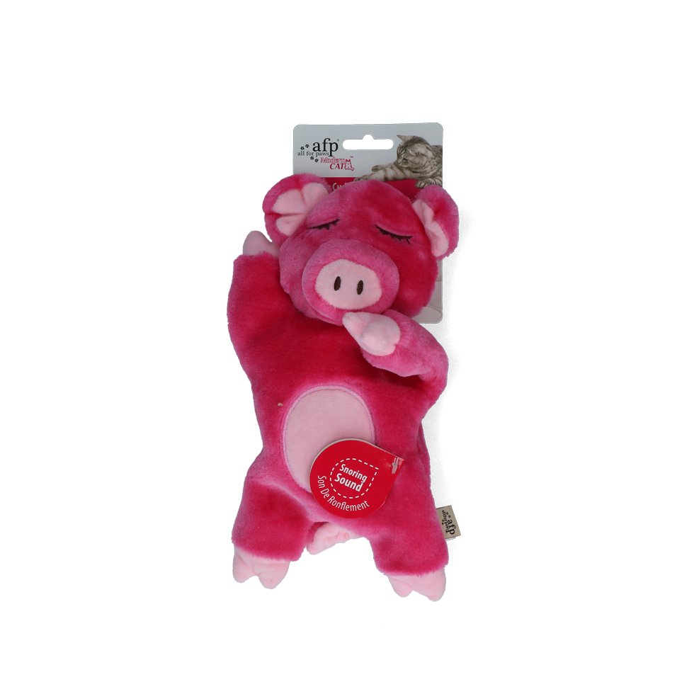AFP Katzenspielzeug, Snoring Cuddler Pig, Geräuscheffekt, 27 x 16 x 7 cm
