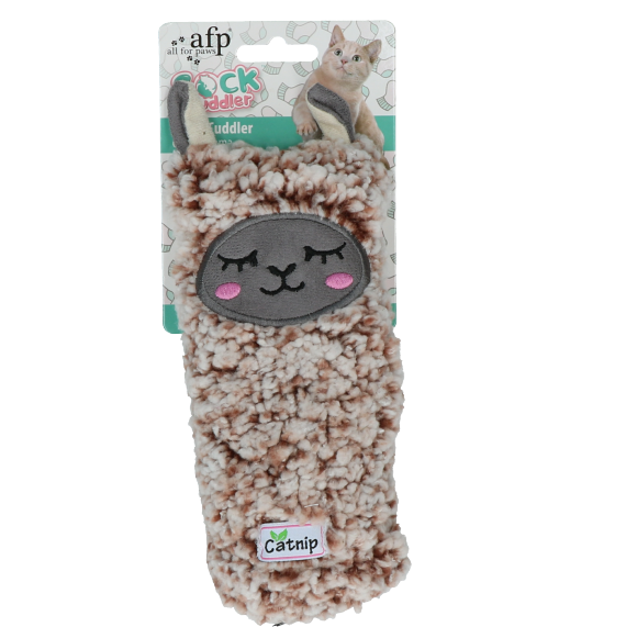 AFP Katzenspielzeug Sock Cuddler, Lama, mit Catnip, 24 x 8 x 3 cm