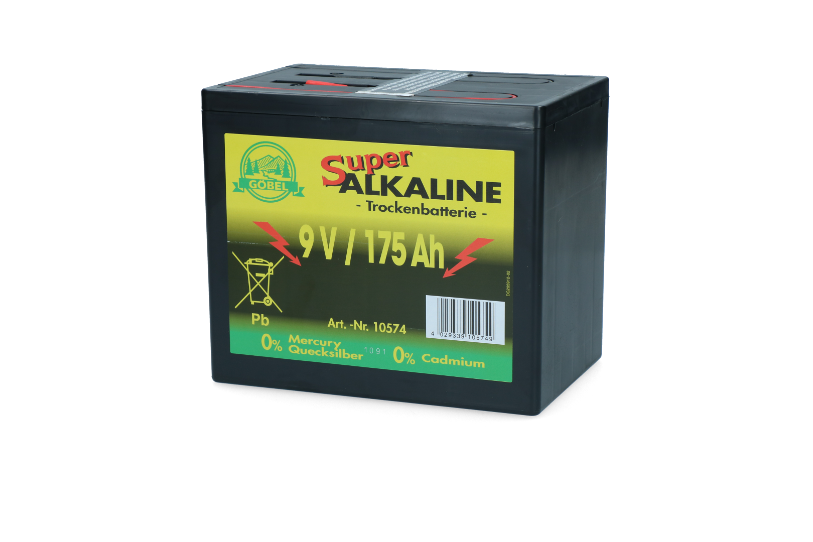 Durobat 9V Alkaline Trockenbatterie, 120 Ah, 16,6 x 11,4 x 11,2 cm