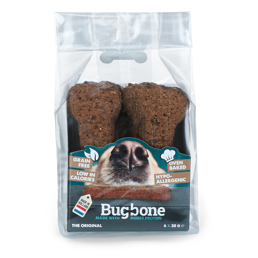 Bugbone Hundesnack, Insektenprotein, getreidefrei, Medium, 6 Stk