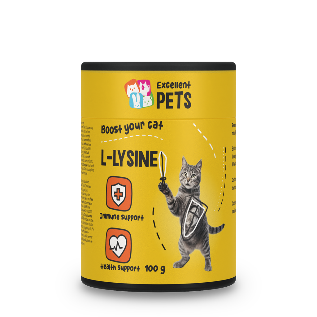 Excellent Pets L-Lysin Pulver, Ergänzungsfuttermittel für Katzen, 100 g