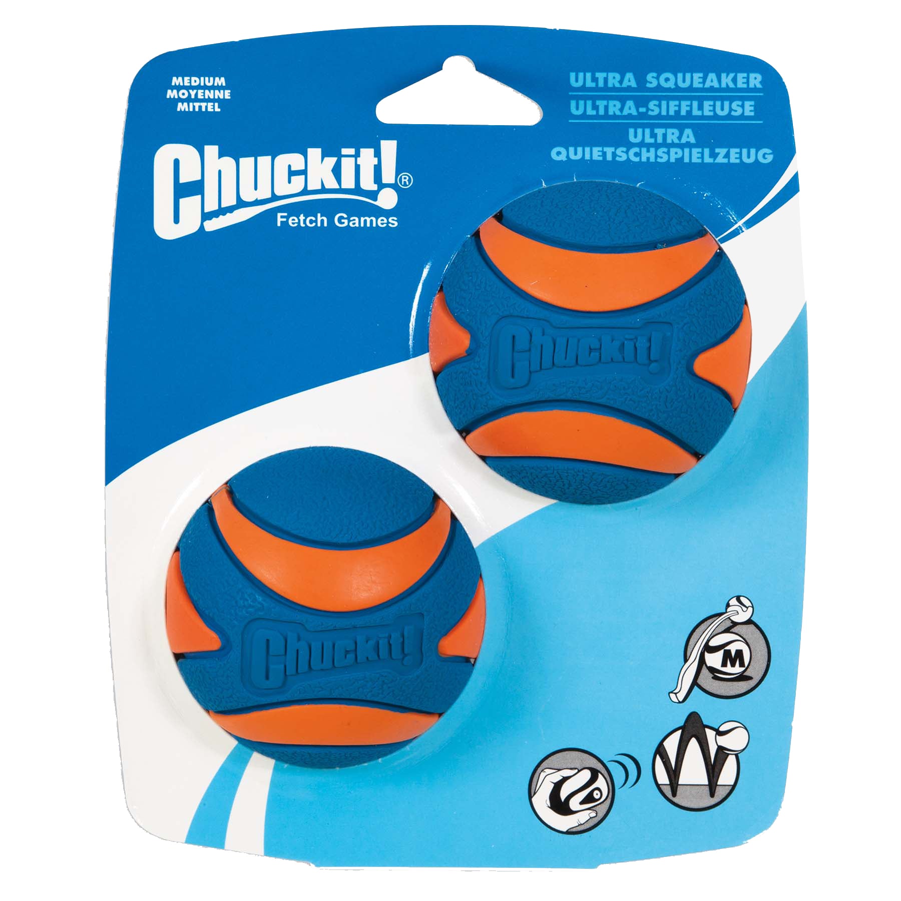 Chuckit! Hundeball, Ultra Squeaker, Ø 6 cm, 2 Stk