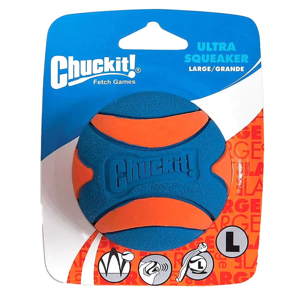 Chuckit! Hundeball, Ultra Squeaker, Gummi, Größe L, Ø 7 cm