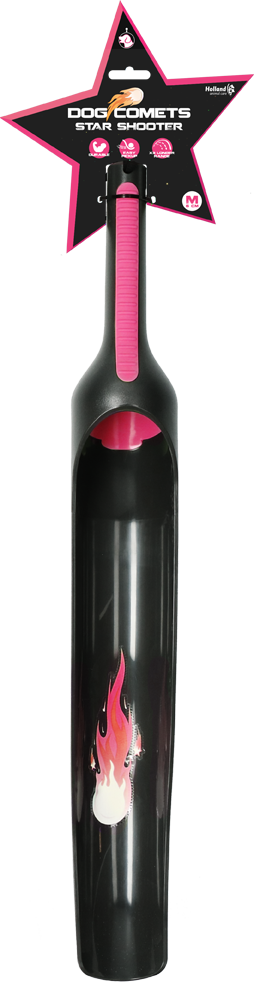 Dog Comets Ball Launcher, Länge 58 cm, für Bälle bis Ø 6 cm, rosa