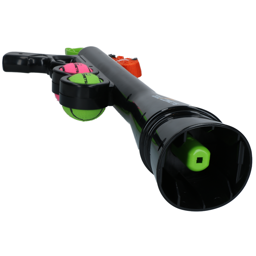 Dog Comets Ballwerfer, Comet Launcher, bis 20 m Reichweite, inkl. 2 Tennisbälle Größe M