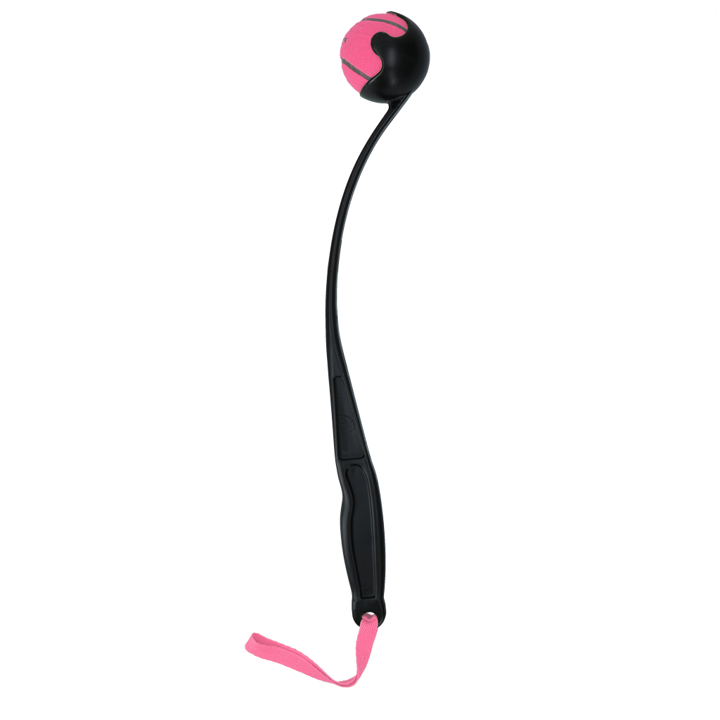 Dog Comets Ballwerfer, Rosa, 48 cm, für Tennisbälle Größe M, inkl. Tennisball