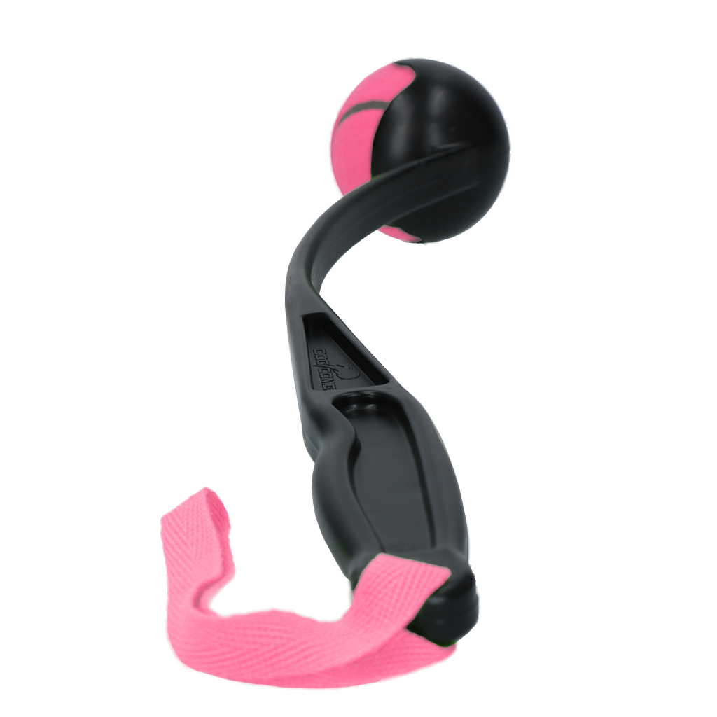 Dog Comets Ballwerfer, Rosa, 48 cm, für Tennisbälle Größe M, inkl. Tennisball