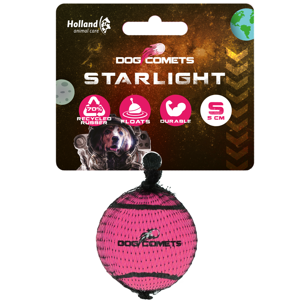 Dog Comets Tennisball, S, Ø 5 cm, rosa
