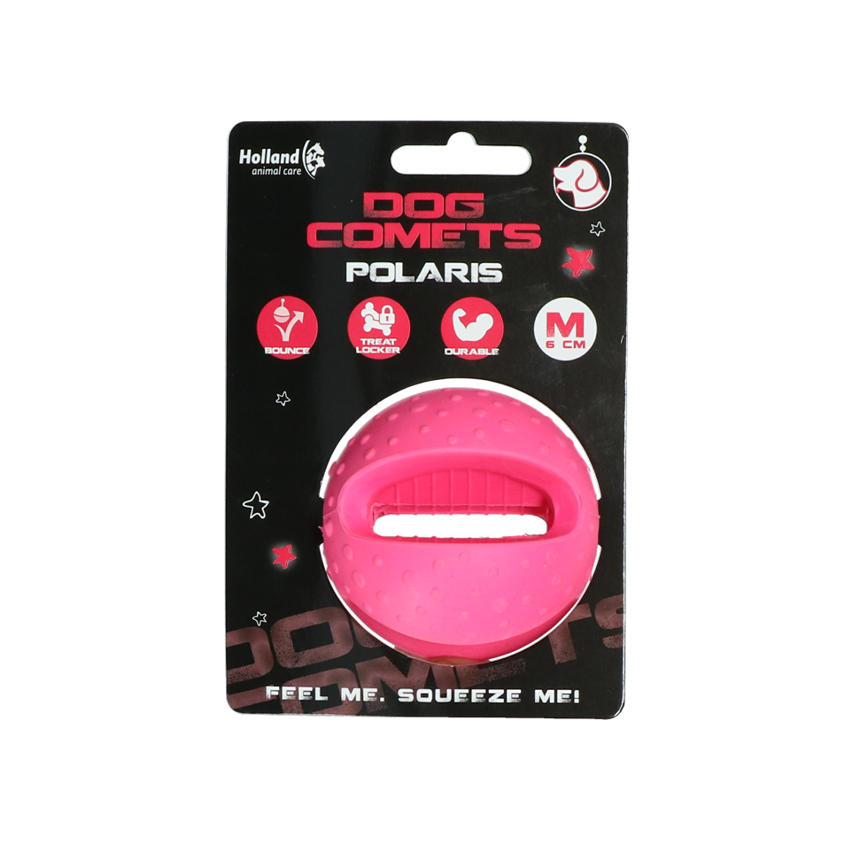 Dog Comets Hunde Ball Polaris, Naturkautschuk, grün rosa, Ø 6 cm
