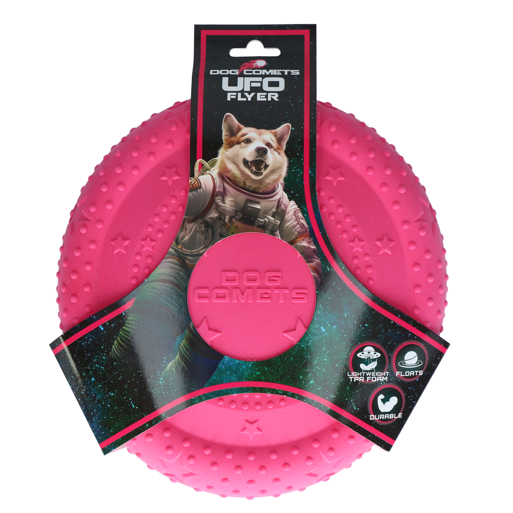 Dog Comets Hunde Frisbee, TPR-Schaumgummi, schwimmfähig, rosa, Ø 24 cm