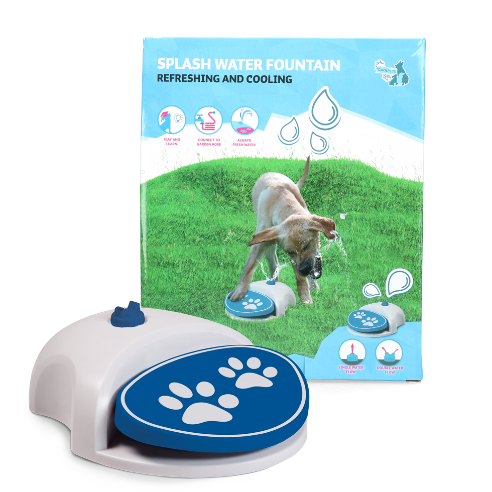 CoolPets Hundetrinkbrunnen, Pedal, Spritzdüsen, Gartenschlauch-Anschluss